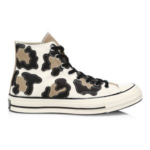 Embroidered Leopard Patch Chuck Taylor High Top Sneakers